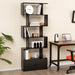 Industrial S-Shaped 5-Tier Bookcase with Cabinet