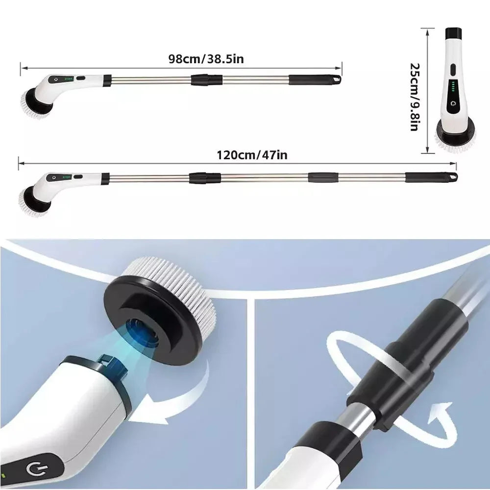 9-in-1 Electric Spin Scrubber – Cordless Handheld Cleaning Brush