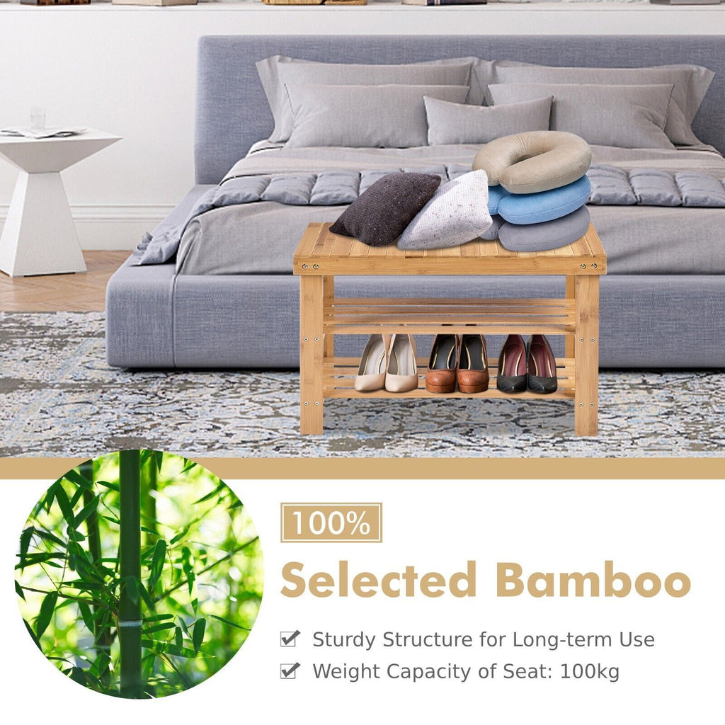 3-Tier Bamboo Shoe Bench for Entryway