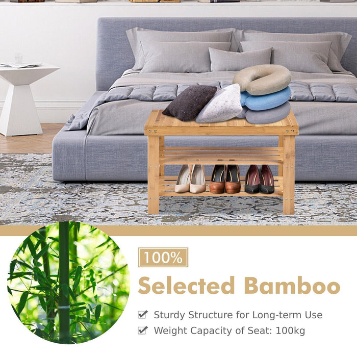 3-Tier Bamboo Shoe Bench for Entryway