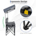 Double Folding Camping Chair with Canopy and Armrests