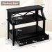 3-Tier X-Shaped Console Table with Drawer and Open Storage Shelves