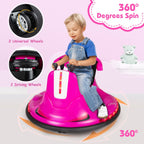 SEDOL 12V High-Performance Kids Bumper Car with 360° Zero-Turn Dual Joysticks Parental Remote Control LED Surround Lighting and Integrated USB/Story Hub