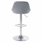 Adjustable PU Leather Counter & Bar Stool Set of 2 – Swivel 360°, Gas‑lift Height, Backrest, Foot‑rest – Grey