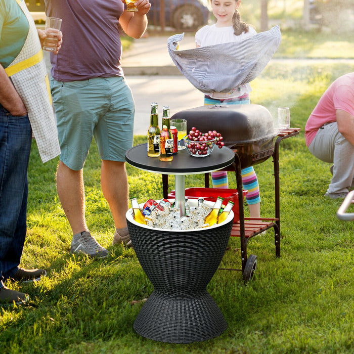 30L Patio Ice Cooler Table – Outdoor Drinks Storage