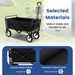 Heavy Duty Camping Garden Cart with Adjustable Handle and Drink Holders
