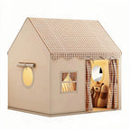 SEDOL Kids Play Tent Indoor Playhouse with LED Star Lights Large Folding Princess Castle Reading Nook and Secret Hideaway for Boys & Girls Beige