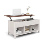 Rising Center Table with Lift Top Hidden Compartment