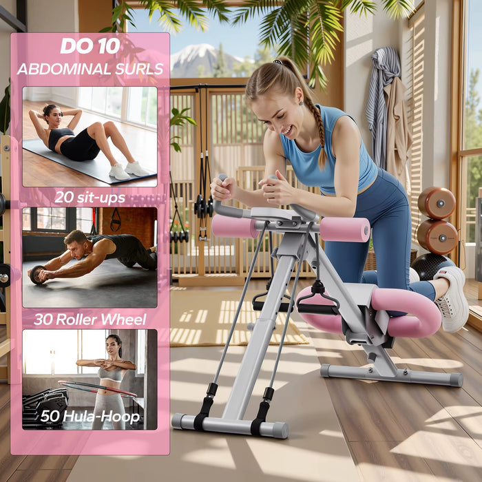 Ab Machine – Adjustable Ab Trainer, Foldable Abdominal Exercise Equipment