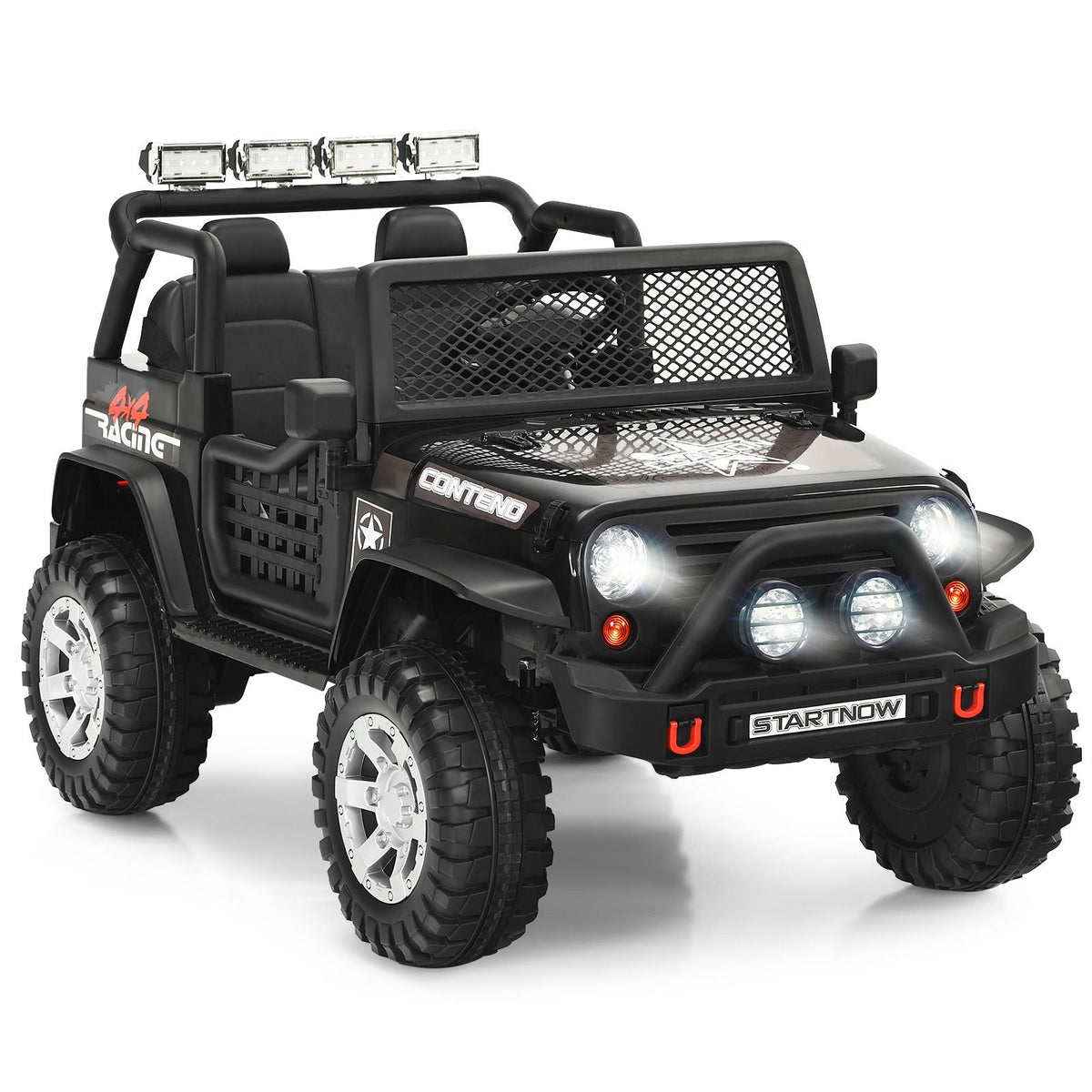 SEDOL 2-Seater Kids Ride-On Truck 12V Battery Powered Electric Car with Parental Remote Control Spring Suspension Rocking Mode and Bluetooth/USB Audio – 50kg Capacity
