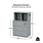 3-Drawer Dresser with 2 Open Compartments for Living Room Bedroom
