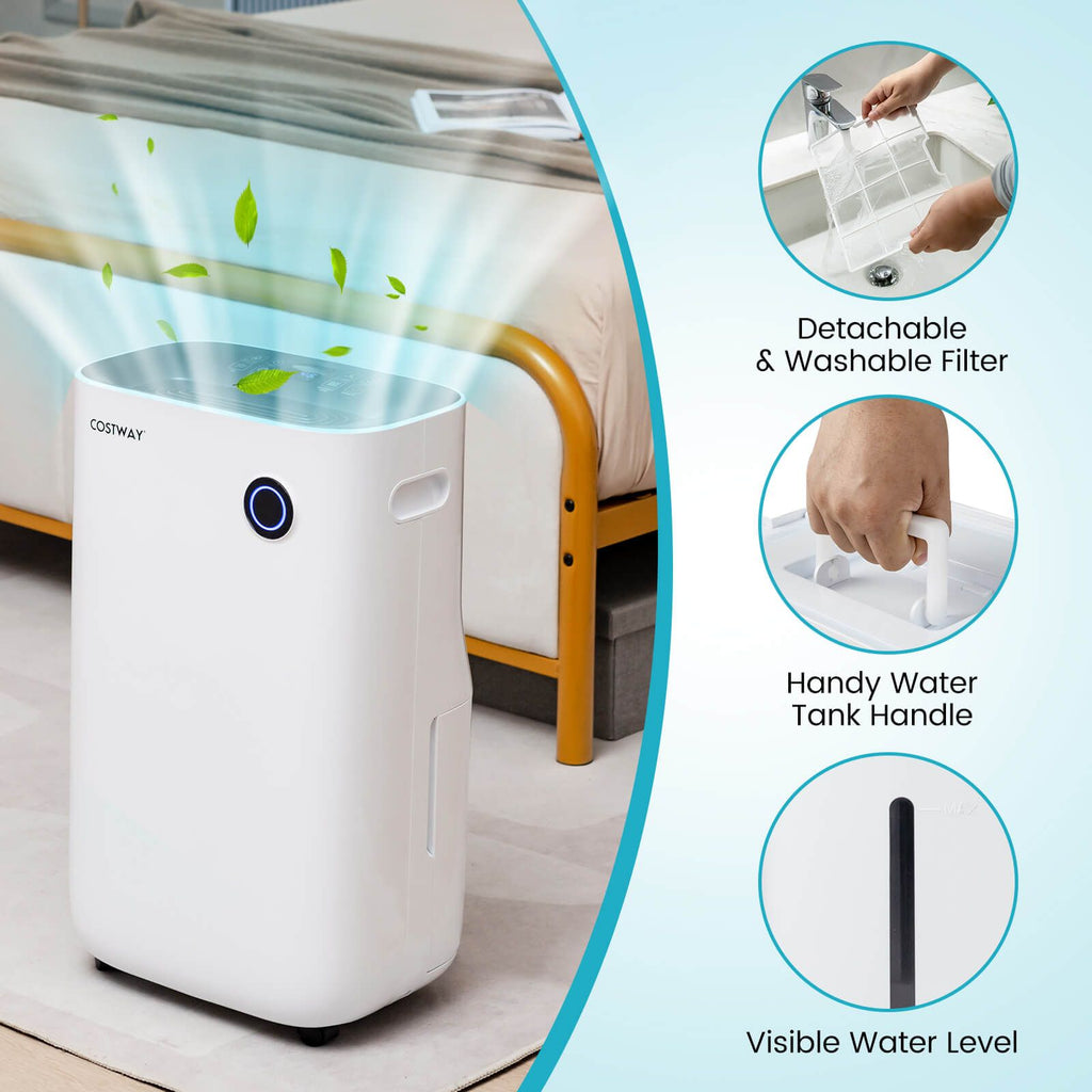 40 L/Day Dehumidifier – 5 Modes, 2 Speeds & Smart Touch Control