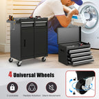 High-Capacity Rolling Tool Cabinet – Lockable Wheels, Metal 2‑in‑1 Chest & Base