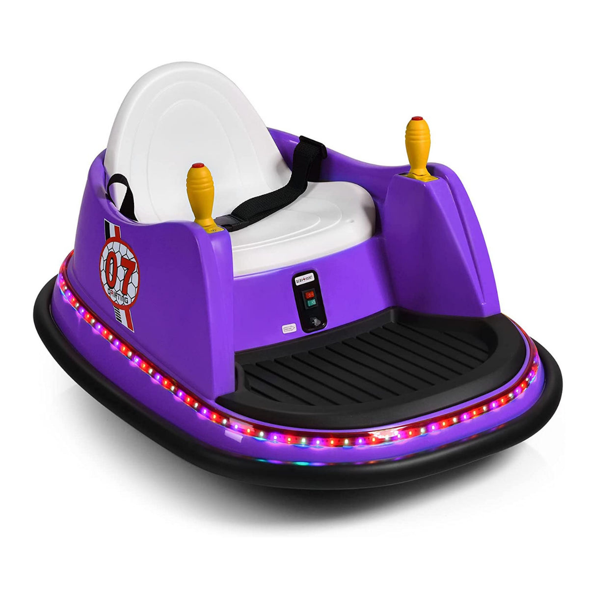 SEDOL Kids 6V Electric Bumper Car for Toddlers 360° Zero-Turn Waltz Car with Parental Remote Control Wall-Safe Rubber Bumper and Flashing LED Light Show