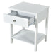2 Pieces Wooden Nightstand with Drawer and Storage Shelf