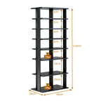 Extra Wide Wooden Vertical Shoe Rack with 7 Shelves