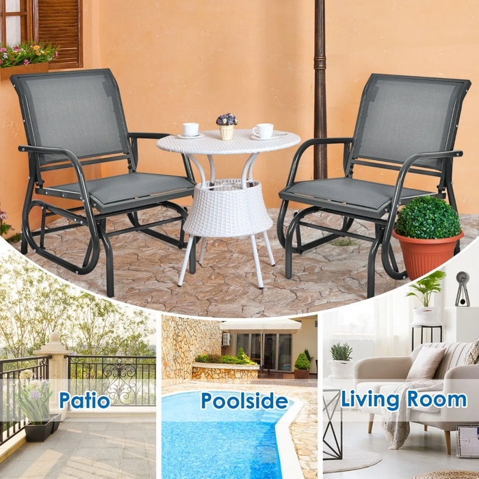 Glider Rocking Chair – Outdoor Swing Seat with Steel Frame & Breathable Fabric