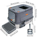 XL Stainless Steel Cat Litter Box – Enclosed Large Litter Tray with Lid, Front Entry & Top Exit Toilet Box