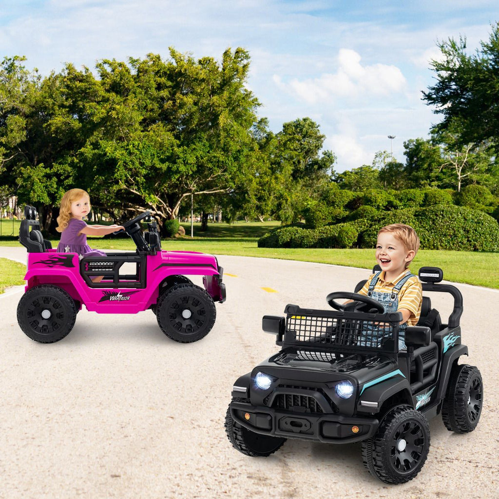 SEDOL 12V Electric Ride-On Truck for Kids with Parental Remote Control Dual 25W Motors All-Terrain Shock Absorbers LED Headlights and Soft-Start Safety System