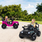 SEDOL 12V Electric Ride-On Truck for Kids with Parental Remote Control Dual 25W Motors All-Terrain Shock Absorbers LED Headlights and Soft-Start Safety System