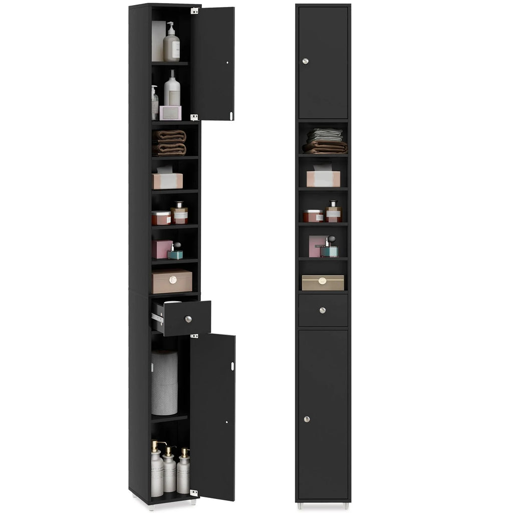 180CM Tall Freestanding Bathroom Cabinet with 2 Doors and 1 Drawer