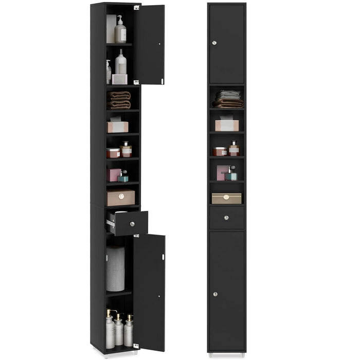 180CM Tall Freestanding Bathroom Cabinet with 2 Doors and 1 Drawer