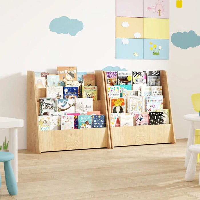4-Tier Kids Bookshelf with Deep Compartments for Kids Bedroom