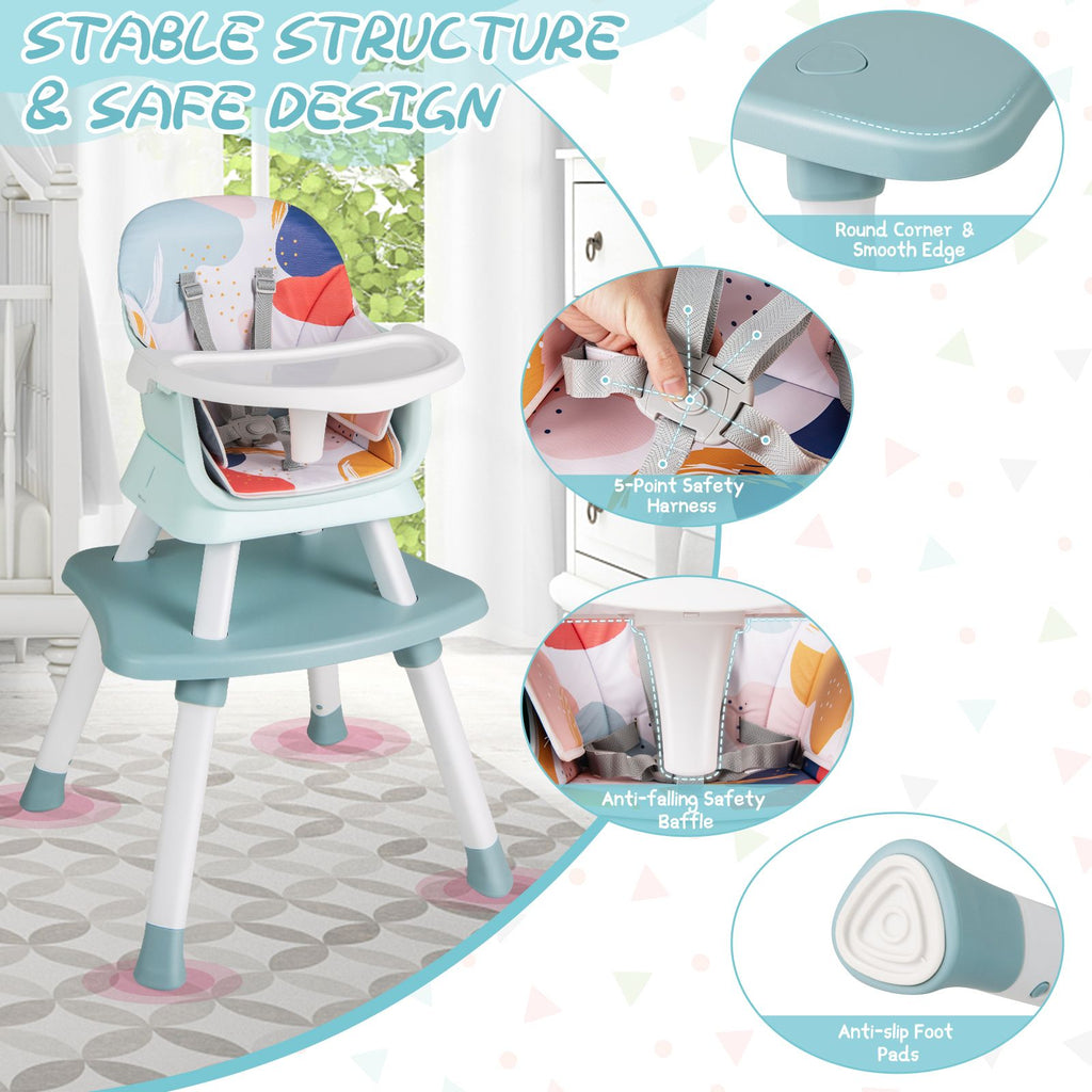 SEDOL 6-in-1 Ultimate Baby-to-Toddler High Chair & Activity Station with Building Block Tabletop Parental Booster Seat and Waterproof PU Leather Cushion – 25kg Capacity