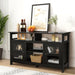 Living Room Console Table for Tvs with Wooden Fireplace and 2 Cabinets