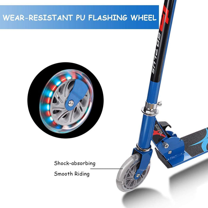 Aluminium Folding Stunt Scooter with LED Wheels – Kids T-Bar Kick Scooter