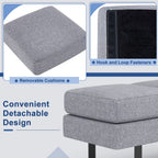 Waiting Room Bench Seating with 3 Seats and Metal Frame Leg