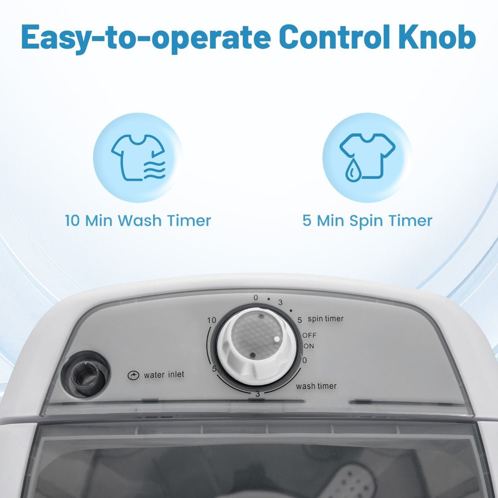 2-in-1 Mini Washer & Spin Dryer – Portable Semi-Auto Laundry for Flats, RVs, Dorms