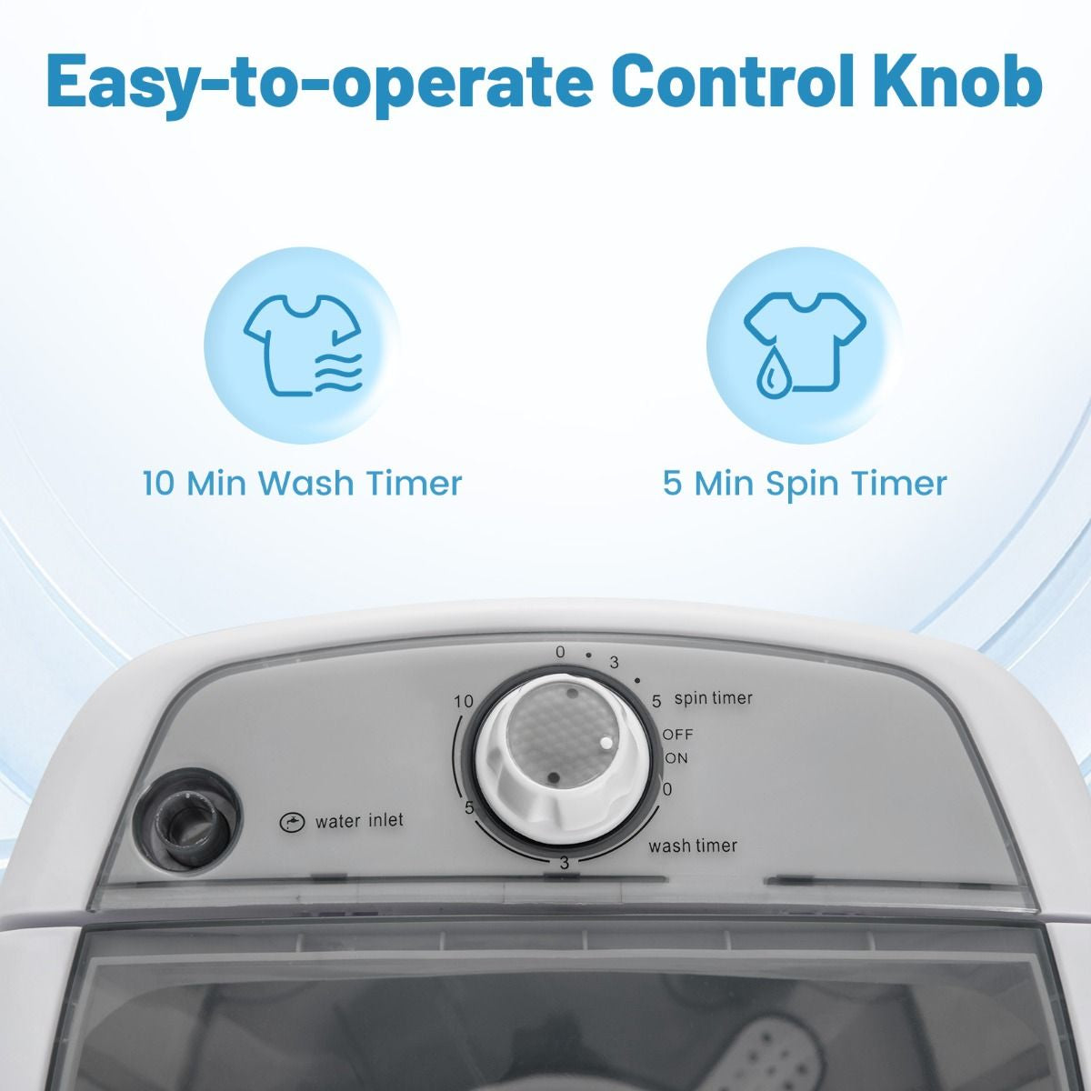 2-in-1 Mini Washer & Spin Dryer – Portable Semi-Auto Laundry for Flats, RVs, Dorms