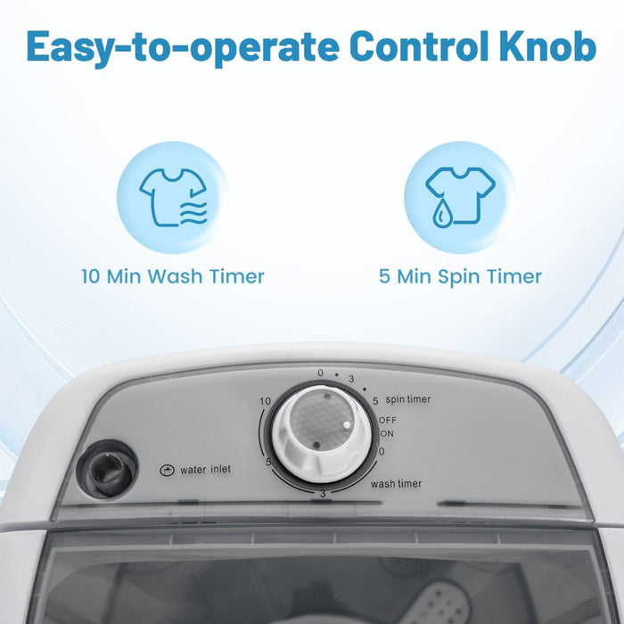 2-in-1 Mini Washer & Spin Dryer – Portable Semi-Auto Laundry for Flats, RVs, Dorms
