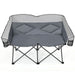 Double Folding Camping Chair with Padded Seat and Storage Pockets