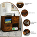 Home Office Mobile File Cabinet with 2 Drawers 2 Open Shelves and Door
