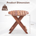 Wooden Side Table with Slatted Tabletop and Sturdy X-Shaped Frame