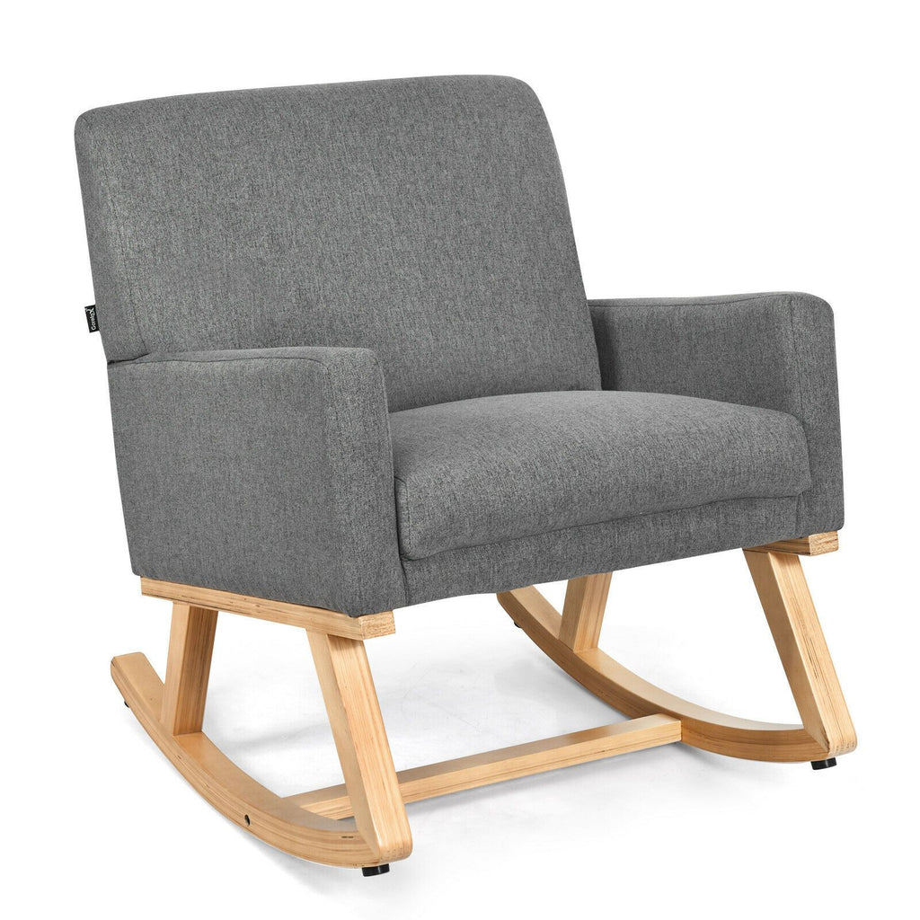 Fabric Upholstered Recliner Rocking Chair Armchair Lounge Sofa Seat Relax Rocker
