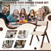 Folding Dining Chair Set of 2 with Solid Wood Frame and Padded Seat