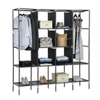 67" Portable Clothes Wardrobe – 12-Shelf Fabric Closet Organiser (Grey)