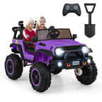 SEDOL 2-Seater 24V Kids Ride-On Truck with 4-Motor 4WD System Parental Remote Control 3-Point Safety Harness and Bonus Digging Shovel – 50kg Capacity