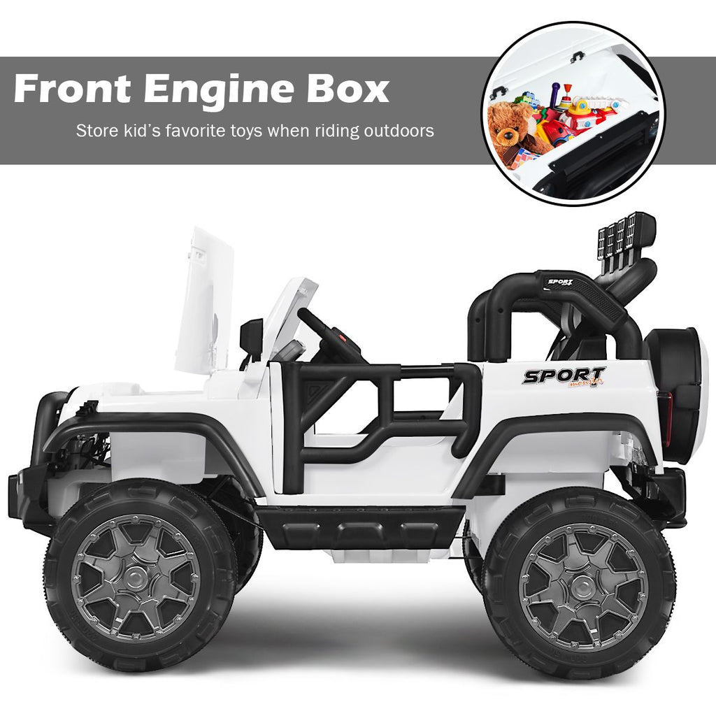 SEDOL 2-Seater 12V Electric Kids Ride-On Truck with Dual Storage Compartments Parental Remote Control High-Capacity 7Ah Battery and All-Terrain Spring Suspension – 50kg Limit