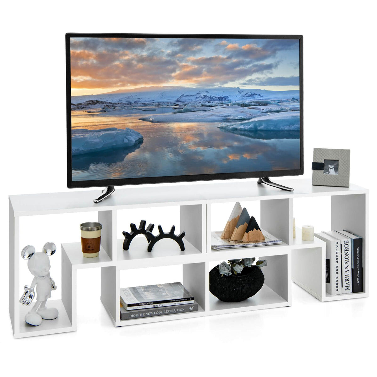 3 Pieces Convertible TV Stand for Tvs up to 65 Inches
