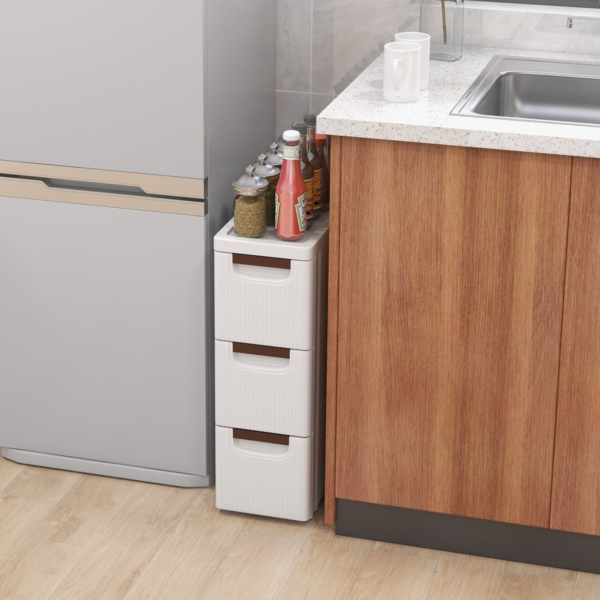 3/4/5-Drawer Narrow Storage Cabinet for Small Space