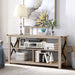 3-Tier Rustic TV Stand with Open Shelves and Cable Management