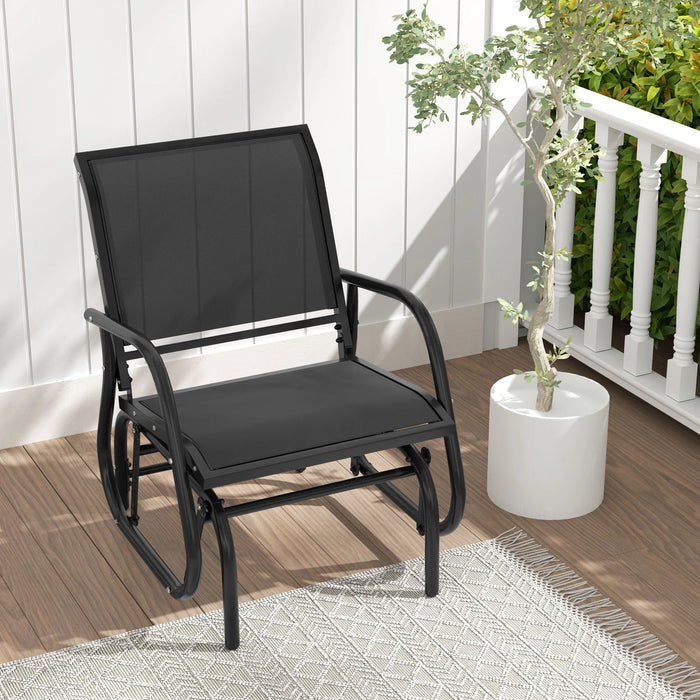 Glider Rocking Chair – Outdoor Swing Seat with Steel Frame & Breathable Fabric