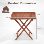 Wooden Side Table with Slatted Tabletop and Sturdy X-Shaped Frame