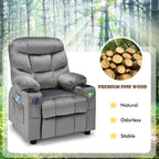 SEDOL Deluxe Larger Kids Recliner Armchair with Dual Cup Holders and Storage Pockets Premium Velvet Children’s Lounge Chair with 130° Adjustable Backrest & Pine Wood Frame