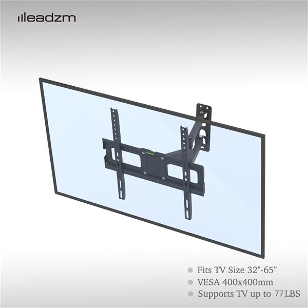 TV Stand for 32–65 Inch Screens – Single Arm Swivel Mount with Small Base, Tilt & Height Adjustable Bracket