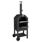 Outdoor Wood-Fired Pizza Oven – Portable Garden Pizza Maker with Stone, Peel & Grill Rack